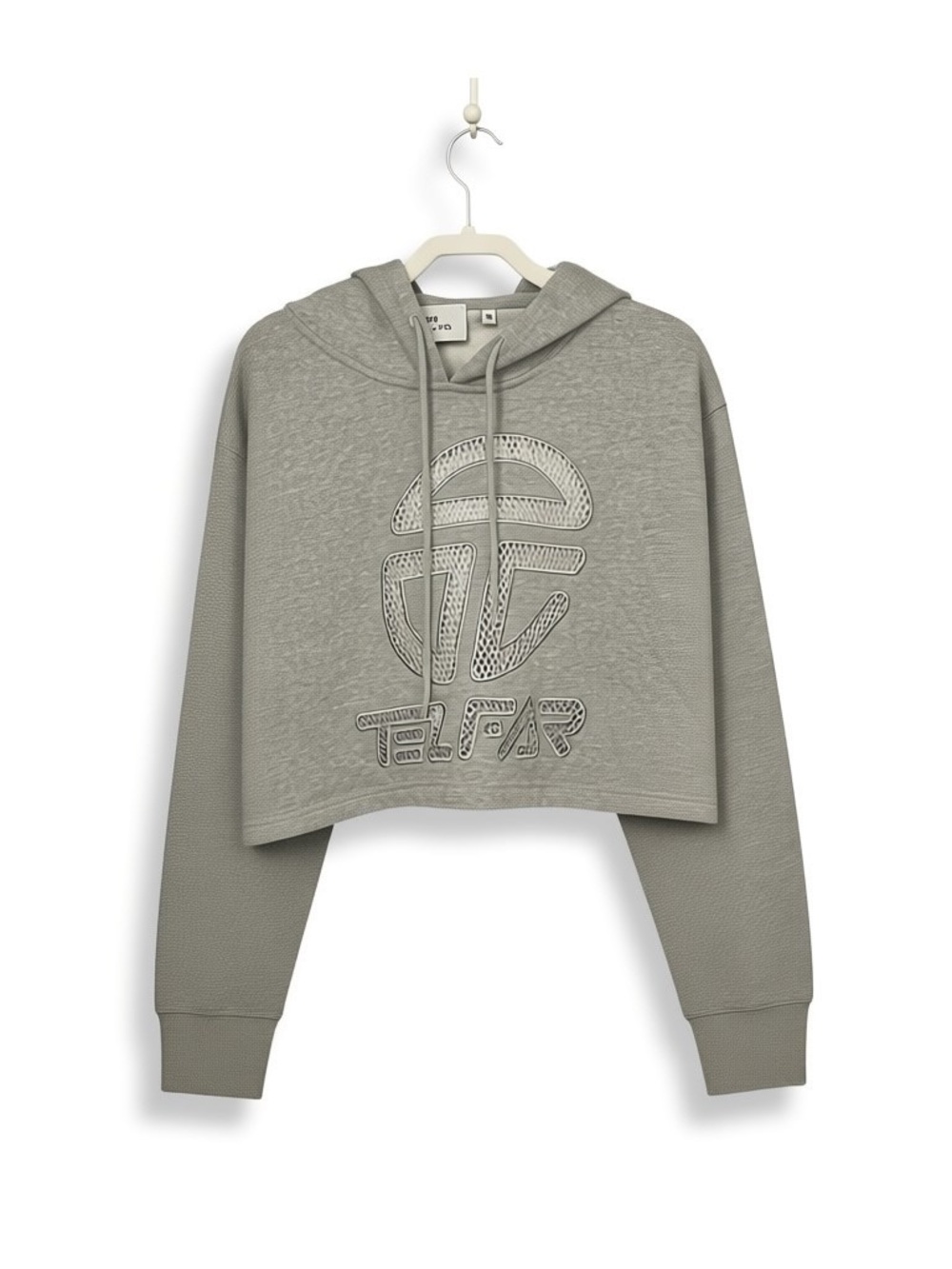 NWT Telfar cotton-blend mesh-logo cropped hoodie XS
